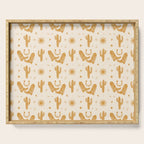 Cowboy Boots Boho Yellow Pattern Western Serving Tray Gallery Image 1