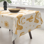 Cowboy Boots Boho Yellow Pattern Western Tablecloth Gallery Image 3