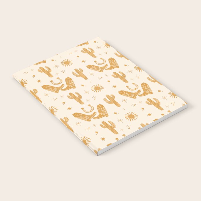 Cowboy Boots Boho Yellow Pattern Western Notebook Gallery Image 1