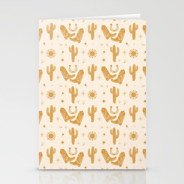 Cowboy Boots Boho Yellow Pattern Western Stationery Card Gallery Image 2