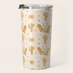 Cowboy Boots Boho Yellow Pattern Western Travel Mug Gallery Image 3