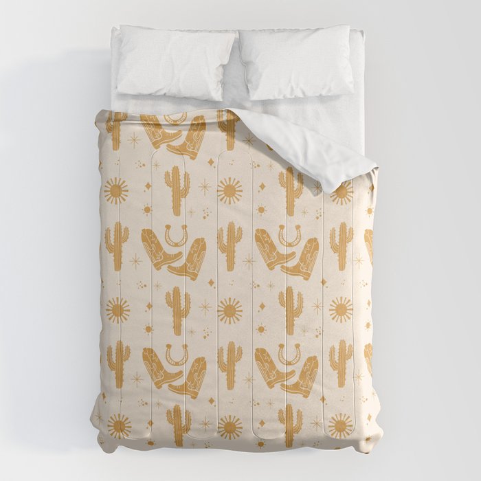 Cowboy Boots Boho Yellow Pattern Western Comforter Gallery Image 6