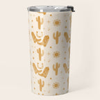 Cowboy Boots Boho Yellow Pattern Western Travel Mug Gallery Image 2