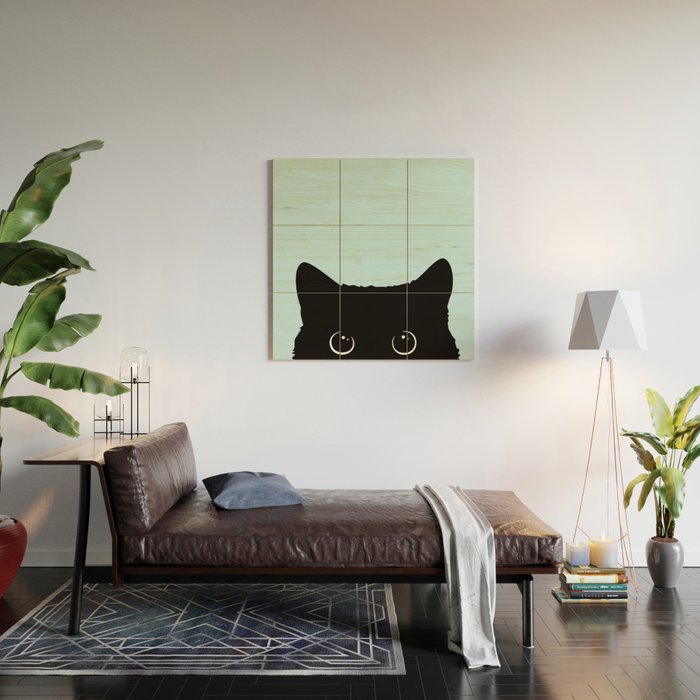 Black cat I Wood Wall Art Gallery Image 2