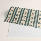 Green Stripes And Flowers Wrapping Paper Gallery Image 2