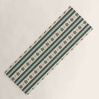 Green Stripes And Flowers Yoga Mat Gallery Image 1