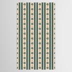 Green Stripes And Flowers Tablecloth Gallery Image 2