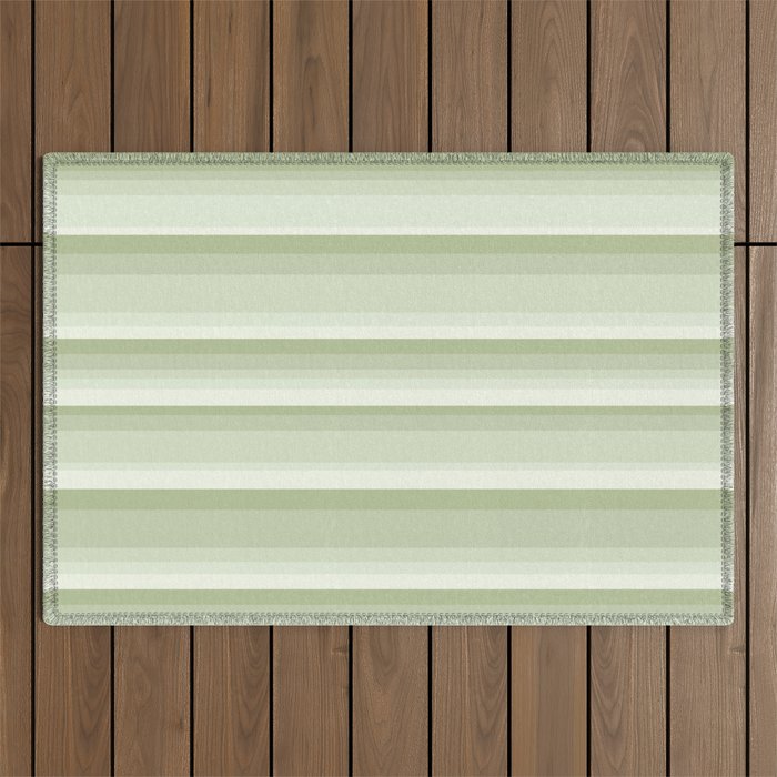 Classic Stripes XXI - Pastel Natural Green Outdoor Rug Gallery Image 1