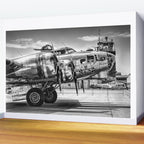 WWII Flying Fortress aviation bomber airplane flight portrait black and white photograph - photography - photographs Wall Mural Gallery Image 2