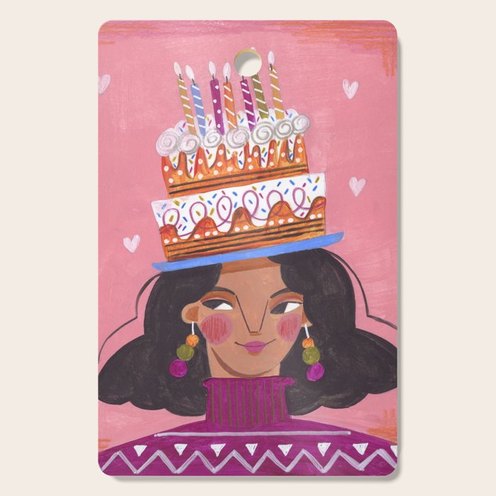 Woman with cake Cutting Board Gallery Image 1