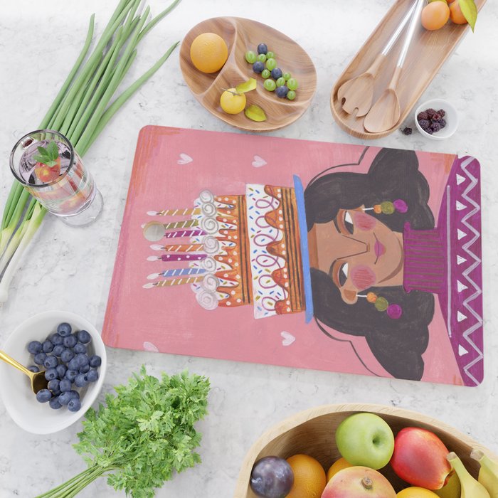 Woman with cake Cutting Board Gallery Image 2