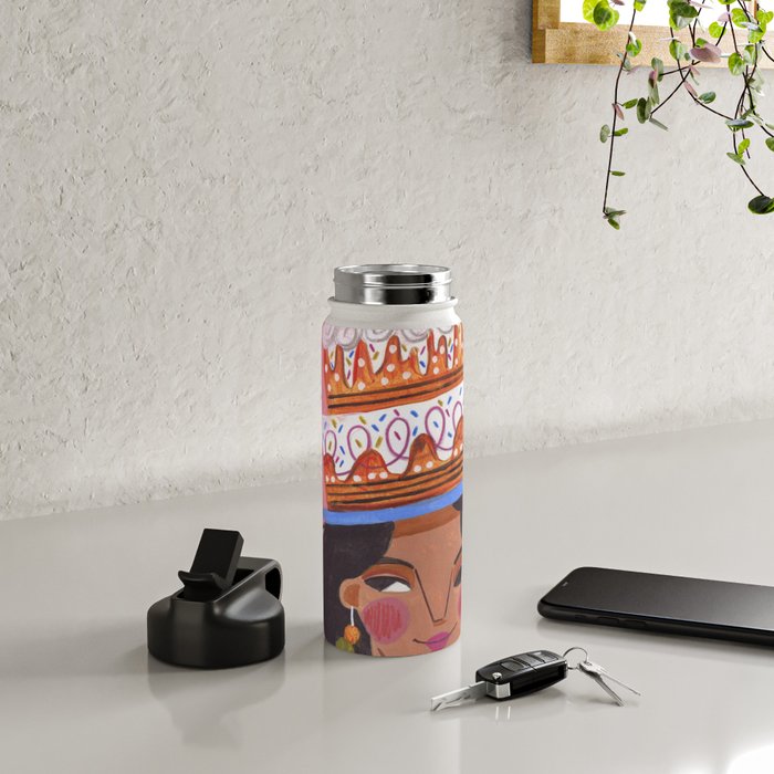 Woman with cake Water Bottle Gallery Image 4