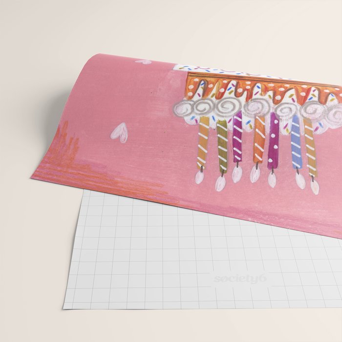Woman with cake Wrapping Paper Gallery Image 2