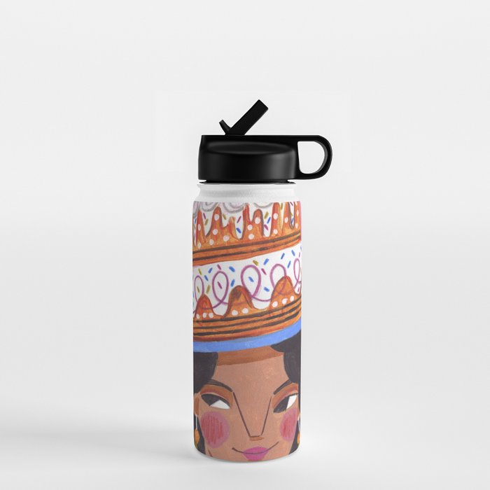 Woman with cake Water Bottle Gallery Image 1