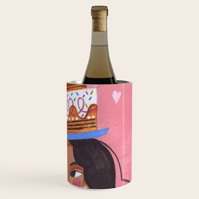 Woman with cake Wine Chiller Gallery Image 3