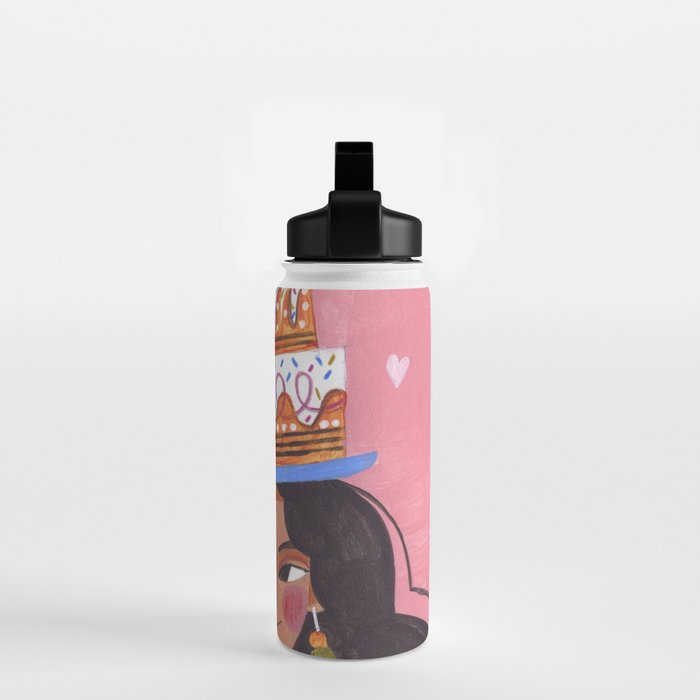 Woman with cake Water Bottle Gallery Image 2