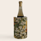 Red White Chrysanthemums Vintage Floral Japanese Gold Leaf Screen Wine Chiller Gallery Image 2