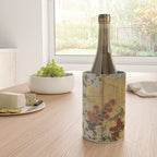 Red White Chrysanthemums Vintage Floral Japanese Gold Leaf Screen Wine Chiller Gallery Image 4