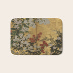 Red White Chrysanthemums Vintage Floral Japanese Gold Leaf Screen Bath Mat Gallery Image 1