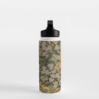 Red White Chrysanthemums Vintage Floral Japanese Gold Leaf Screen Water Bottle Gallery Image 3