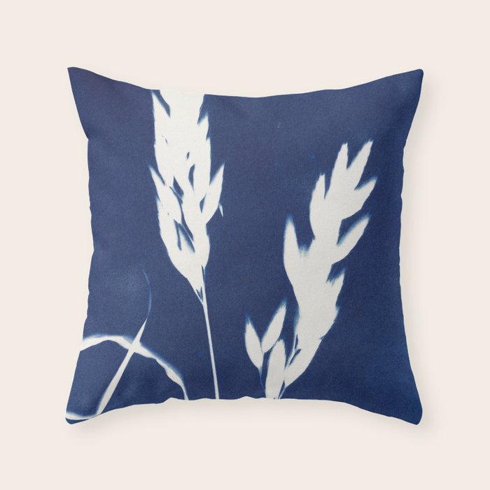 Cyan Herbarium #2 Throw Pillow Gallery Image 6