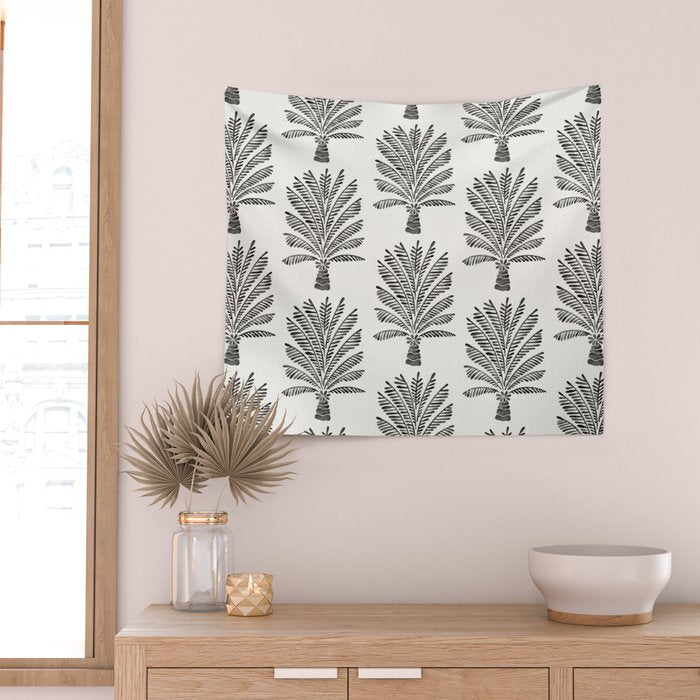 Palm Tree - Black Wall Tapestry Gallery Image 2