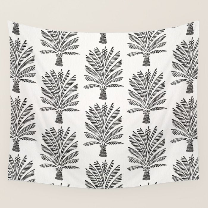 Palm Tree - Black Wall Tapestry Gallery Image 4