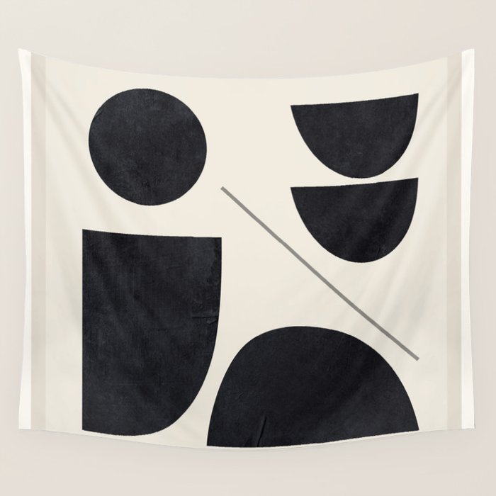 Modern Abstract Minimal Shapes 221 Wall Tapestry Gallery Image 1