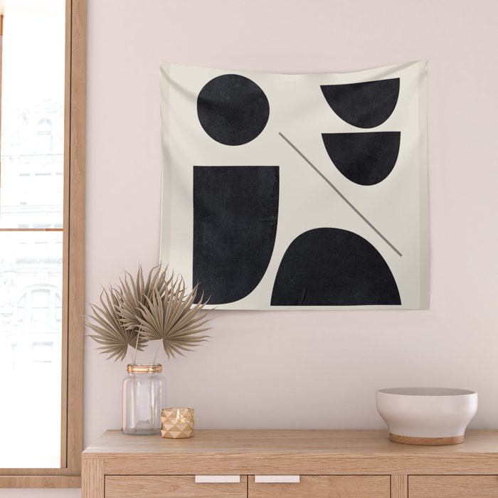 Modern Abstract Minimal Shapes 221 Wall Tapestry Gallery Image 2