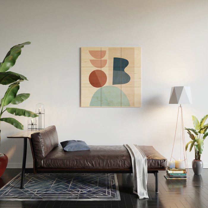 Minimal Abstract Shapes 26 Wood Wall Art Gallery Image 2