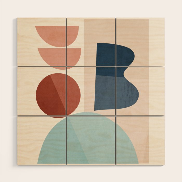 Minimal Abstract Shapes 26 Wood Wall Art Gallery Image 1