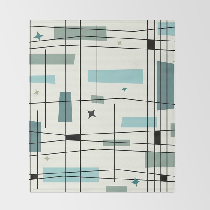 Mid Century Art Bauhaus Style Throw Blanket Gallery Image 2