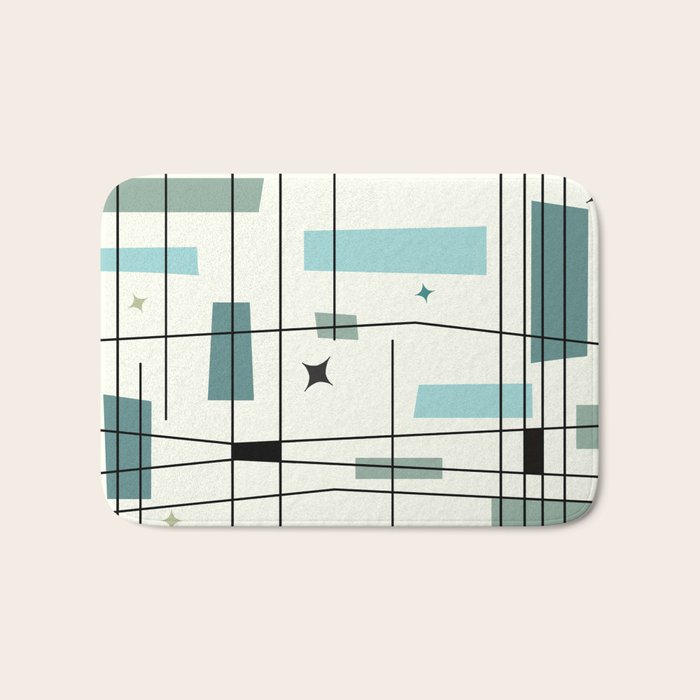 Mid Century Art Bauhaus Style Bath Mat Gallery Image 1