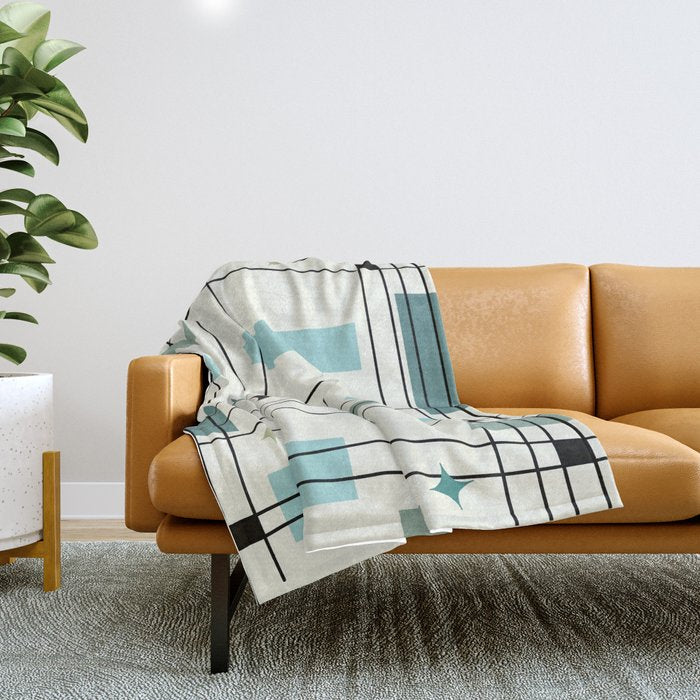 Mid Century Art Bauhaus Style Throw Blanket Gallery Image 1