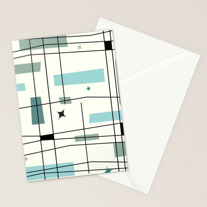 Mid Century Art Bauhaus Style Stationery Card Gallery Image 2