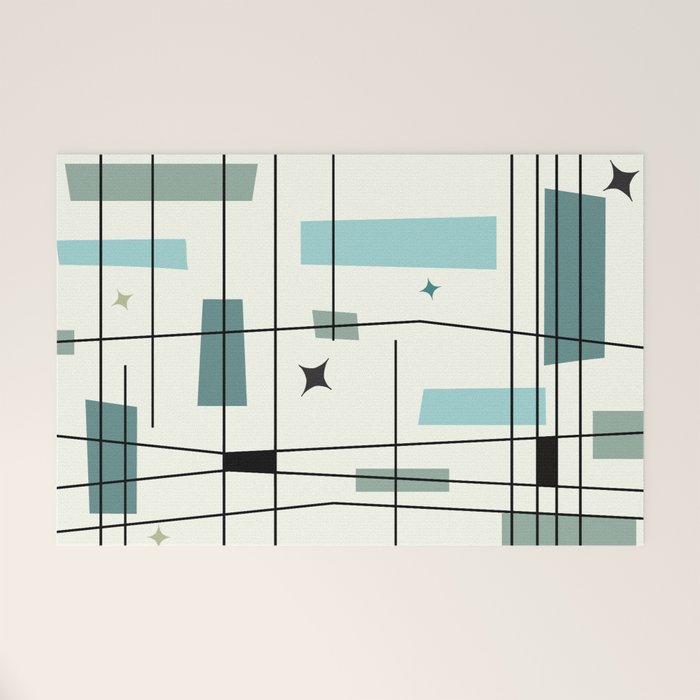 Mid Century Art Bauhaus Style Welcome Mat Gallery Image 1