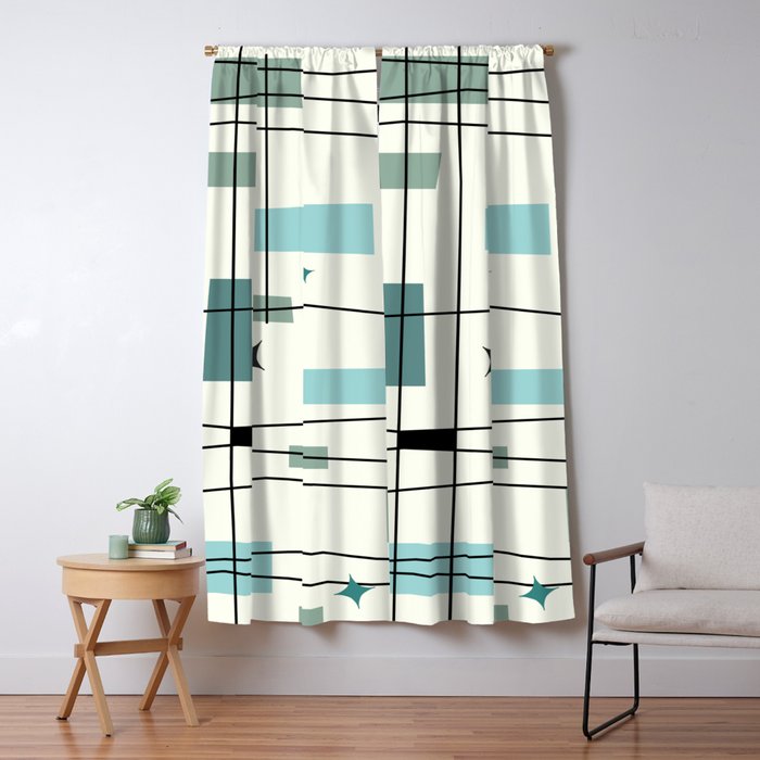 Mid Century Art Bauhaus Style Window Curtain Gallery Image 5