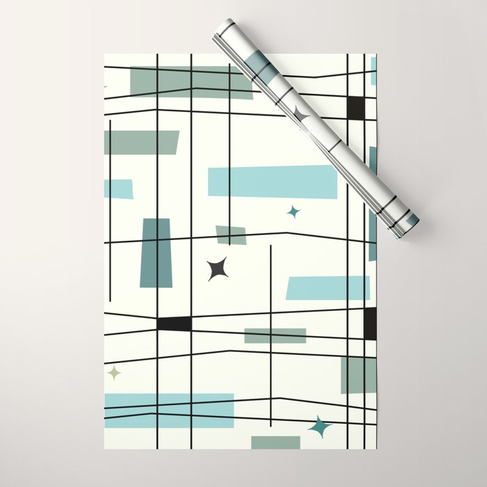 Mid Century Art Bauhaus Style Wrapping Paper Gallery Image 1