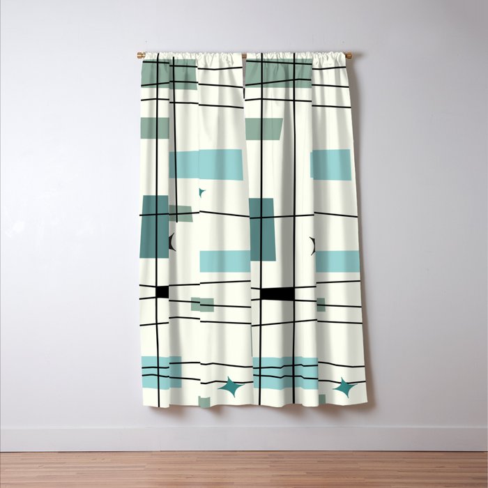 Mid Century Art Bauhaus Style Window Curtain Gallery Image 3