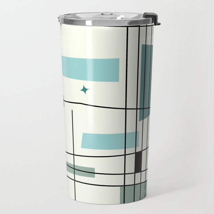 Mid Century Art Bauhaus Style Travel Mug Gallery Image 2