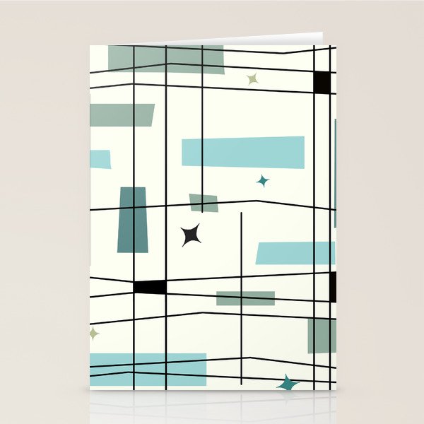 Mid Century Art Bauhaus Style Stationery Card Gallery Image 2