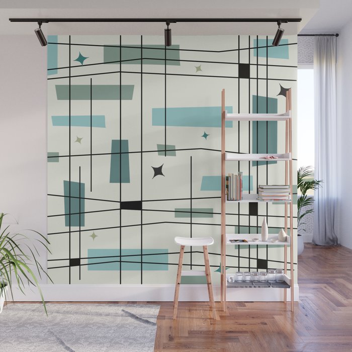Mid Century Art Bauhaus Style Wall Mural Gallery Image 1