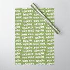Begin Again Green Wrapping Paper Gallery Image 1
