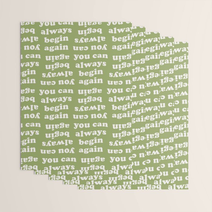 Begin Again Green Wrapping Paper Gallery Image 3