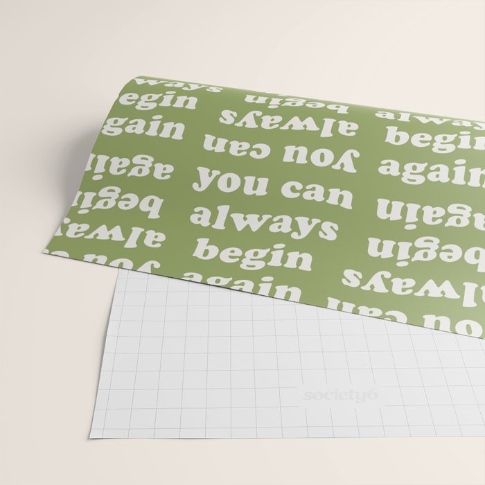 Begin Again Green Wrapping Paper Gallery Image 2
