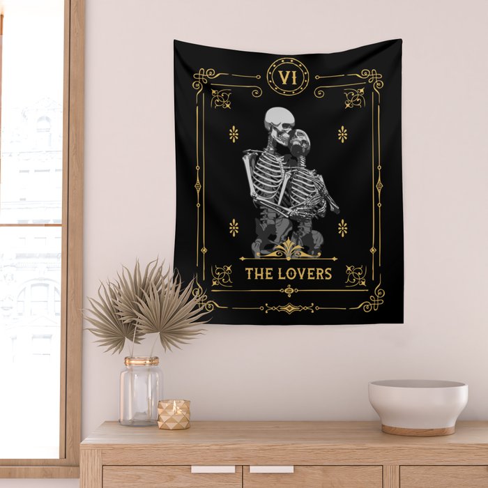 The Lovers VI Tarot Card Wall Tapestry Gallery Image 2