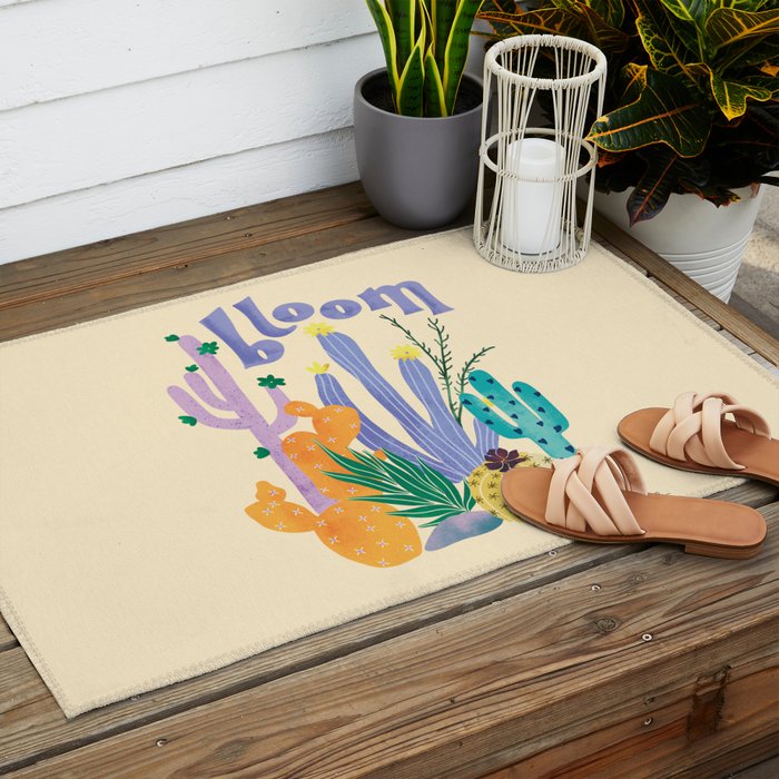 Cactus Blooms Outdoor Rug Gallery Image 2