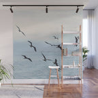 Flock of Birds at Sunset Wall Mural Gallery Image 1
