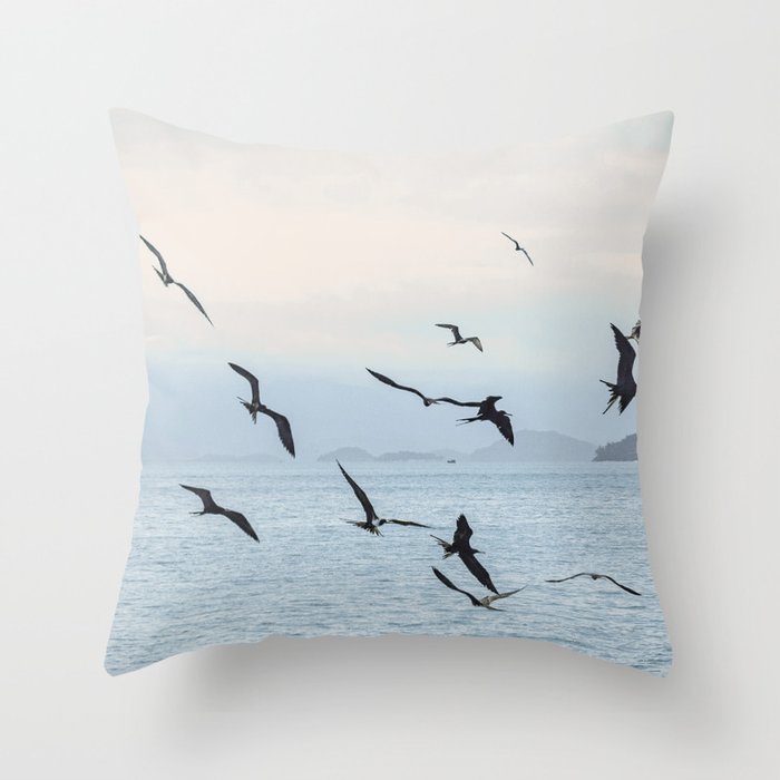 Flock of Birds at Sunset Throw Pillow Gallery Image 6