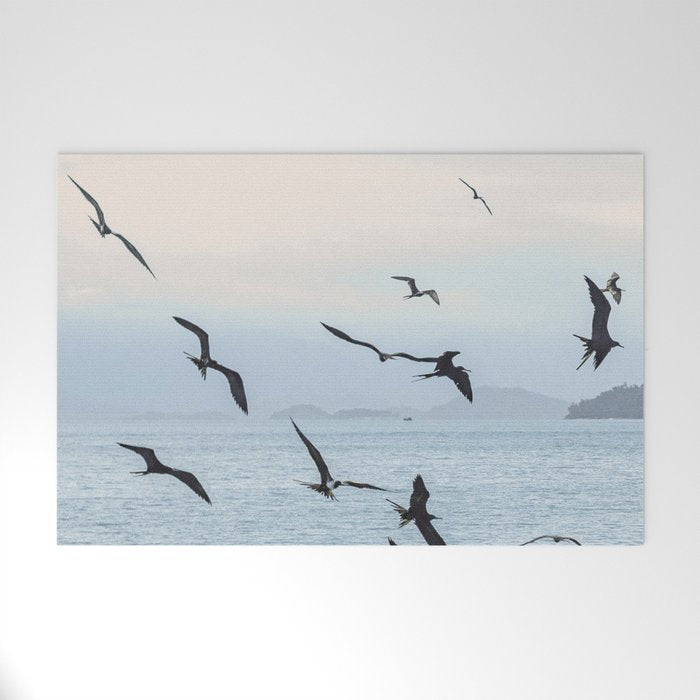 Flock of Birds at Sunset Welcome Mat Gallery Image 1